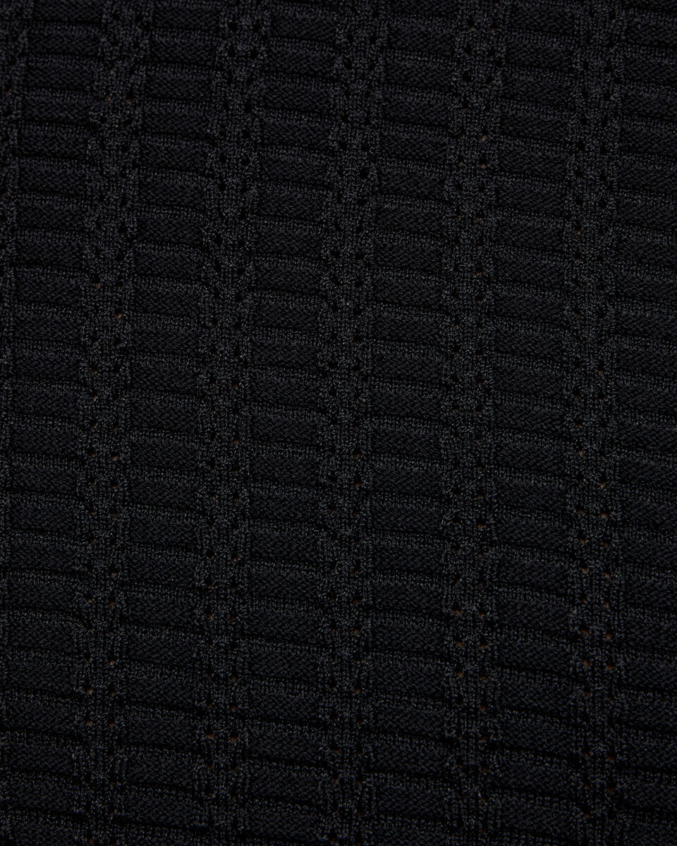 Textured Zip-up Knit Polo, Black Textured Zip-up Knit Polo, Black, hi-res